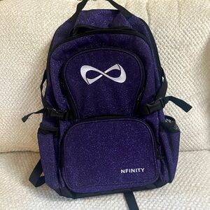Nfinity sparkley purple cheer bag or book bag. NWOT